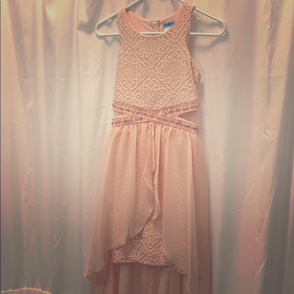 Pink Beaded Lace Dress